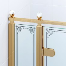 Душевой уголок Ambassador Royal 120x80 18015310-L профиль Золото стекло прозрачное с рисунком