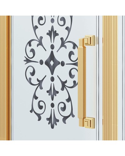 Душевой уголок Ambassador Royal 120x80 18015310-L профиль Золото стекло прозрачное с рисунком