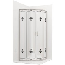 Душевой уголок Ambassador Royal 90x90 18015106 профиль Хром стекло белое с рисунком