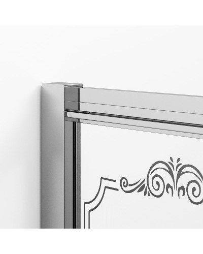 Душевой уголок Ambassador Royal 100x100 18015105 профиль Хром стекло белое с рисунком