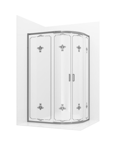 Душевой уголок Ambassador Royal 120x90 18015102 профиль Хром стекло белое с рисунком