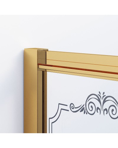Душевой уголок Ambassador Royal 120x80 18015301 профиль Золото стекло белое с рисунком