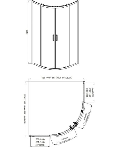 Душевой уголок Aquatek 80х80 AQNAA2142-80 профиль Хром стекло прозрачное