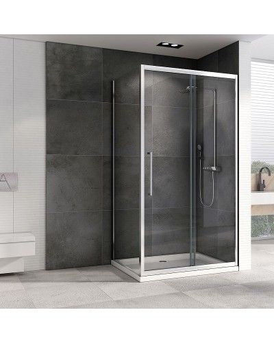 Душевой уголок Abber Schwarzer Diamant 160x80 AG30160H-S80 профиль Хром стекло прозрачное