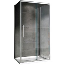 Душевой уголок Abber Schwarzer Diamant 110x80 AG30110H-S80-S80 профиль Хром стекло прозрачное