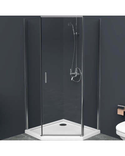 Душевой уголок BelBagno Uno 80х80 UNO-195-P-1-80-C-Cr профиль Хром стекло прозрачное