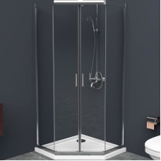 Душевой уголок BelBagno Uno 100х100 UNO-195-P-2-100-C-Cr профиль Хром стекло прозрачное