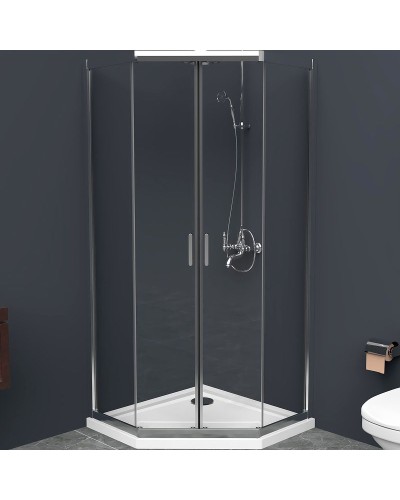 Душевой уголок BelBagno Uno 100х100 UNO-195-P-2-100-C-Cr профиль Хром стекло прозрачное