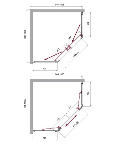 Душевой уголок BelBagno Uno 100х100 UNO-195-P-2-100-C-Cr профиль Хром стекло прозрачное