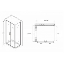 Душевой уголок Abber Sonnenstrand 100x80 AG04100C-S80 профиль Хром стекло прозрачное