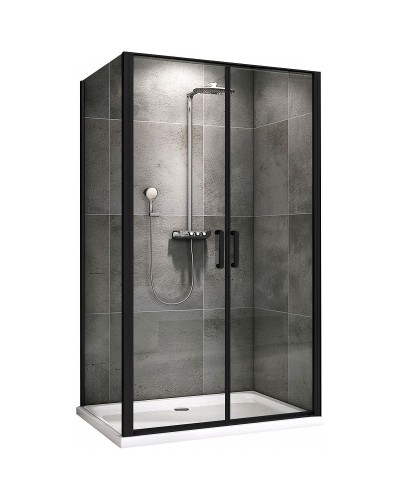 Душевой уголок Abber Sonnenstrand 100x80 AG04100BC-S80B профиль Черный стекло прозрачное