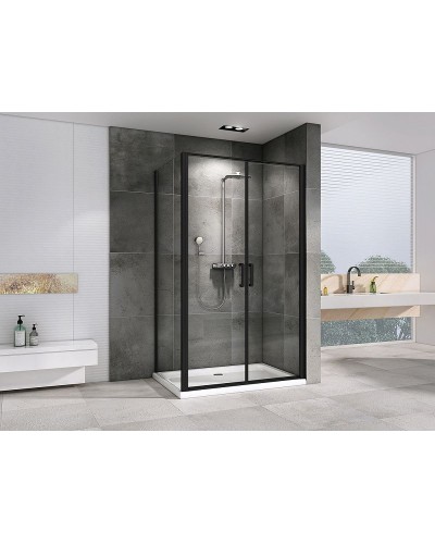 Душевой уголок Abber Sonnenstrand 100x100 AG04100BC-S100B профиль Черный стекло прозрачное