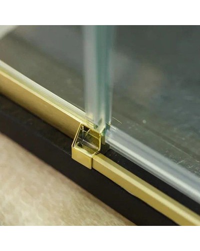 Душевой уголок Cezares Bellagio 100x100 BELLAGIO-A-1-100-C-BORO профиль Золото брашированное стекло прозрачное