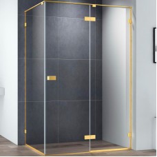 Душевой уголок Cezares Bellagio 100x80 BELLAGIO-AH-1-100/80-C-BORO профиль Золото брашированное стекло прозрачное