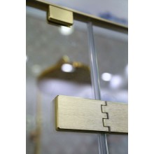 Душевой уголок Cezares Bellagio 120x100 BELLAGIO-AH-1-120/100-C-BORO профиль Золото брашированное стекло прозрачное