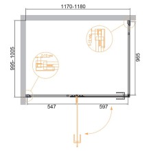 Душевой уголок Cezares Bellagio 120x100 BELLAGIO-AH-1-120/100-C-NERO профиль Черный матовый стекло прозрачное