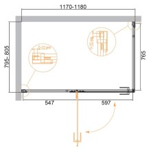 Душевой уголок Cezares Bellagio 120x80 BELLAGIO-AH-1-120/80-C-NERO профиль Черный матовый стекло прозрачное