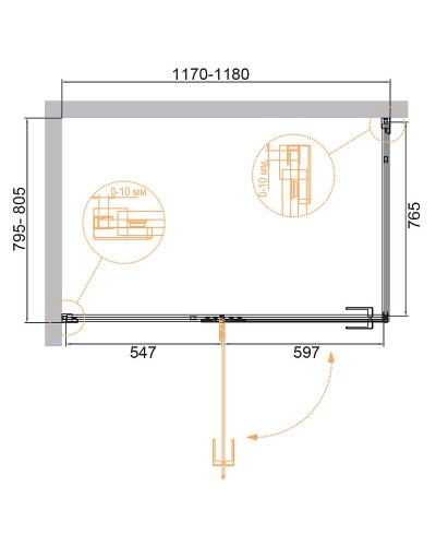 Душевой уголок Cezares Bellagio 120x80 BELLAGIO-AH-1-120/80-C-NERO профиль Черный матовый стекло прозрачное