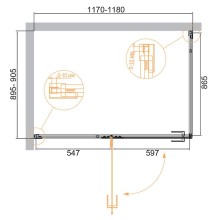 Душевой уголок Cezares Bellagio 120x90 BELLAGIO-AH-1-120/90-C-NERO профиль Черный матовый стекло прозрачное