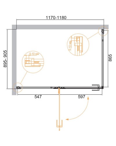 Душевой уголок Cezares Bellagio 120x90 BELLAGIO-AH-1-120/90-C-NERO профиль Черный матовый стекло прозрачное