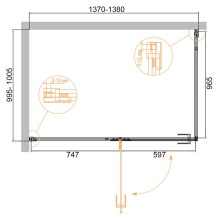 Душевой уголок Cezares Bellagio 140x100 BELLAGIO-AH-1-140/100-C-NERO профиль Черный матовый стекло прозрачное