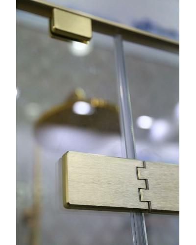 Душевой уголок Cezares Bellagio 140x100 BELLAGIO-AH-1-140/100-C-BORO профиль Золото брашированное стекло прозрачное