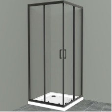 Душевой уголок BelBagno Uno 90х90 UNO-195-A-2-90-C-NERO профиль Черный матовый стекло прозрачное