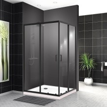 Душевой уголок BelBagno Uno 120х100 UNO-195-AH-2-120/100-C-NERO профиль Черный матовый стекло прозрачное