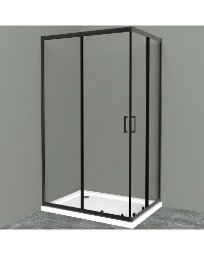 Душевой уголок BelBagno Uno 120х90 UNO-195-AH-2-120/90-C-NERO профиль Черный матовый стекло прозрачное