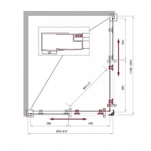 Душевой уголок BelBagno Uno 120х90 UNO-195-AH-2-120/90-C-NERO профиль Черный матовый стекло прозрачное