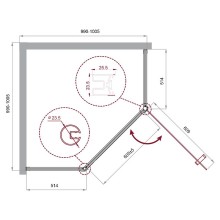Душевой уголок BelBagno Uno 100х100 UNO-195-P-1-100-C-NERO профиль Черный матовый стекло прозрачное