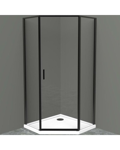 Душевой уголок BelBagno Uno 90х90 UNO-195-P-1-90-C-NERO профиль Черный матовый стекло прозрачное