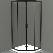 Душевой уголок BelBagno Uno 90х90 UNO-195-P-2-90-C-NERO профиль Черный матовый стекло прозрачное