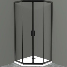 Душевой уголок BelBagno Uno 90х90 UNO-195-P-2-90-C-NERO профиль Черный матовый стекло прозрачное