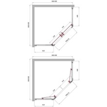 Душевой уголок BelBagno Uno 90х90 UNO-195-P-2-90-C-NERO профиль Черный матовый стекло прозрачное