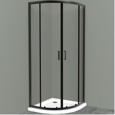 Душевой уголок BelBagno Uno 100х100 UNO-195-R-2-100-C-NERO профиль Черный матовый стекло прозрачное