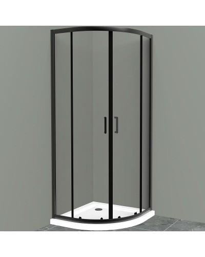 Душевой уголок BelBagno Uno 90х90 UNO-195-R-2-90-C-NERO профиль Черный матовый стекло прозрачное