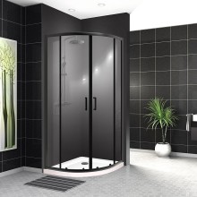 Душевой уголок BelBagno Uno 90х90 UNO-195-R-2-90-C-NERO профиль Черный матовый стекло прозрачное