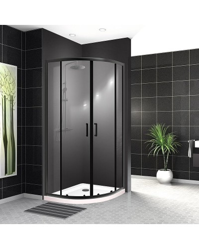 Душевой уголок BelBagno Uno 90х90 UNO-195-R-2-90-C-NERO профиль Черный матовый стекло прозрачное