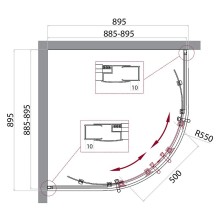 Душевой уголок BelBagno Uno 90х90 UNO-195-R-2-90-C-NERO профиль Черный матовый стекло прозрачное