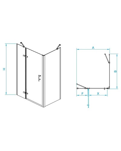 Душевой уголок RGW Passage PA-77B L 100x100 41087700-084L профиль Черный стекло прозрачное