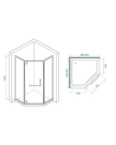 Душевой уголок RGW Hotel HO-084 90x90 350608499-11 профиль Хром стекло прозрачное