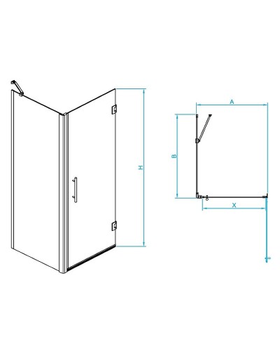 Душевой уголок RGW Passage PA-36B 70x120 41083672-014 профиль Черный стекло прозрачное