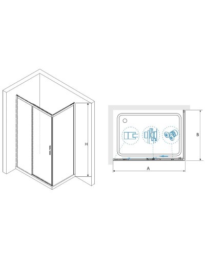 Душевой уголок RGW Leipzig LE-41B 150х80 34124185-014 профиль Черный стекло прозрачное