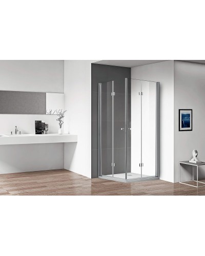 Душевой уголок Cezares Eco 80x80 ECO-O-AS-2-80-C-Cr профиль Хром стекло прозрачное
