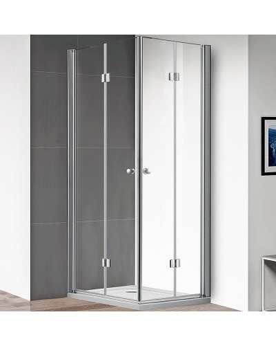 Душевой уголок Cezares Eco 80x90 ECO-O-ASH-2-80/90-C-Cr профиль Хром стекло прозрачное