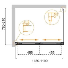 Душевой уголок Cezares Tandem-Soft 120x80 TANDEM-SOFT-AH-2-120/80-C-Cr-IV профиль Хром стекло прозрачное