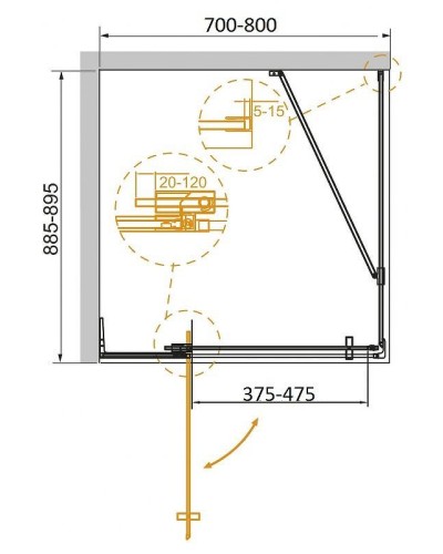 Душевой уголок Cezares Slider 80x90 SLIDER-AH-1-90-70/80-C-Cr профиль Хром стекло прозрачное