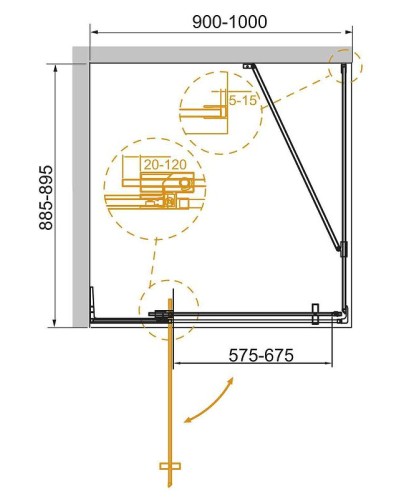 Душевой уголок Cezares Slider 100x90 SLIDER-AH-1-90-90/100-C-Cr профиль Хром стекло прозрачное