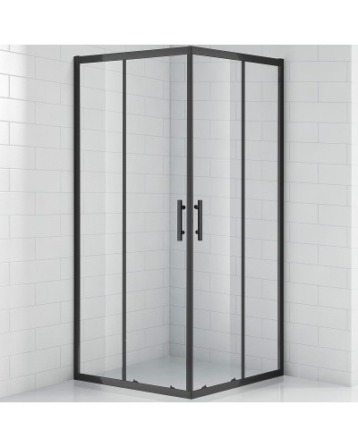 Душевой уголок Cezares Eco 100x100 ECO-O-A-2-100-C-NERO профиль Черный матовый стекло прозрачное